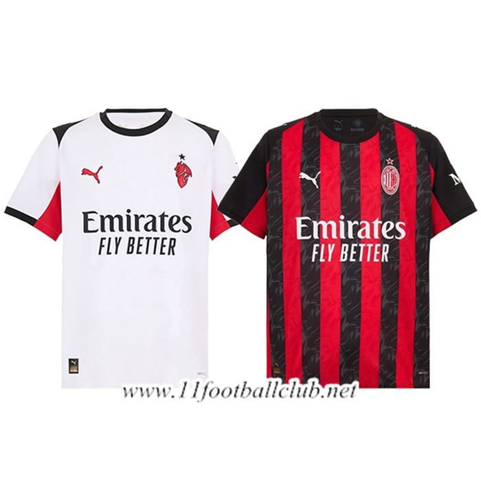 Maillot Milan AC Coffret Cadeau Promotionnel Domicile + Exterieur 2025/2026