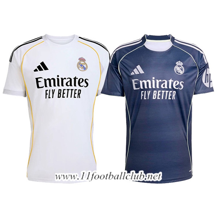 Maillot Real Madrid Coffret Cadeau Promotionnel Domicile + Exterieur 2025/2026