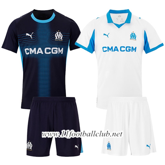 Maillot Marseille Coffret Cadeau Promotionnel Domicile + Exterieur + Short 2025/2026