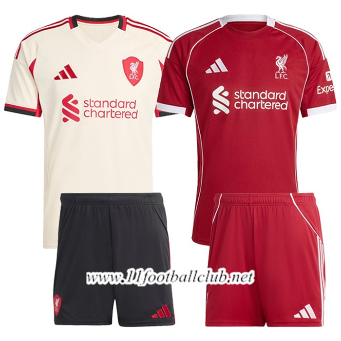 Maillot FC Liverpool Coffret Cadeau Promotionnel Domicile + Exterieur + Short 2025/2026