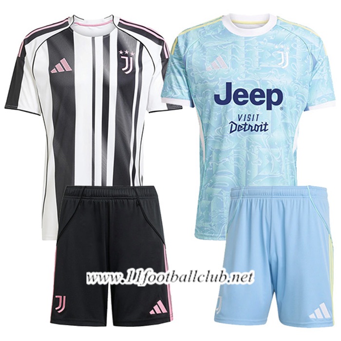 Maillot Juventus Coffret Cadeau Promotionnel Domicile + Exterieur + Short 2025/2026