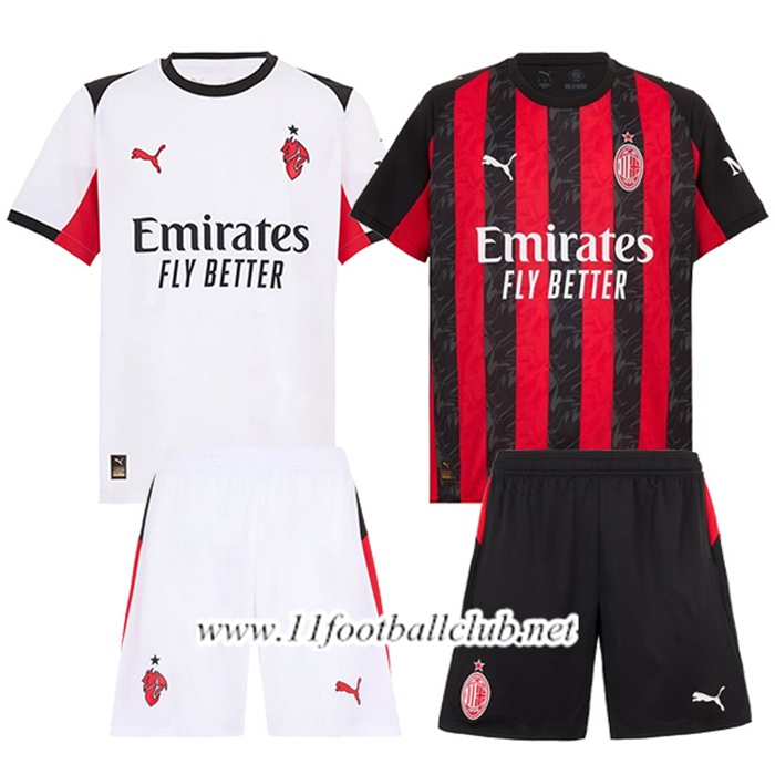 Maillot Milan AC Coffret Cadeau Promotionnel Domicile + Exterieur + Short 2025/2026