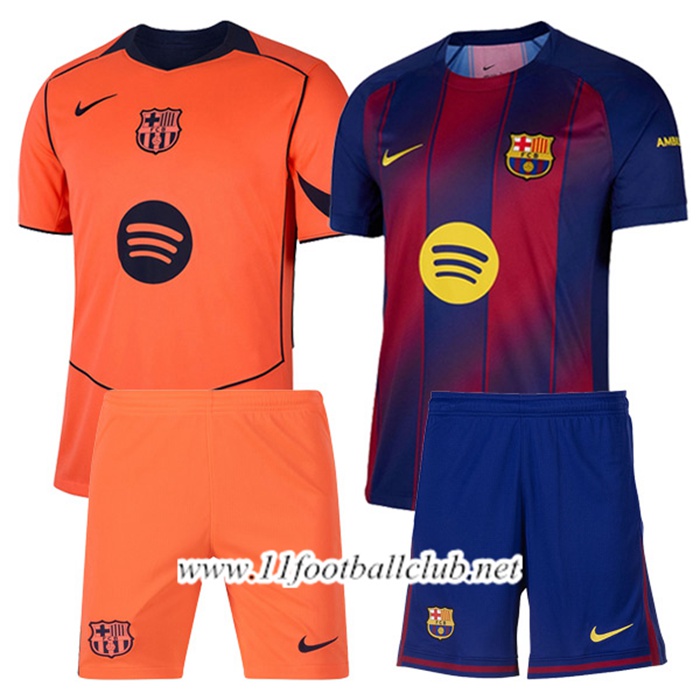Maillot FC Barcelone Coffret Cadeau Promotionnel Domicile + Exterieur + Short 2025/2026
