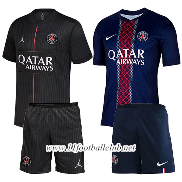 Maillot PSG Coffret Cadeau Promotionnel Domicile + Exterieur + Short 2025/2026