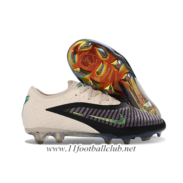 Nike Chaussures de Foot Phantom GX III Elite FG Beige/Noir/Vert