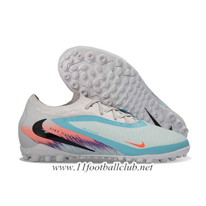 Nike Chaussures de Foot Phantom 6 Low Pro Bleu/Blanc/Orange