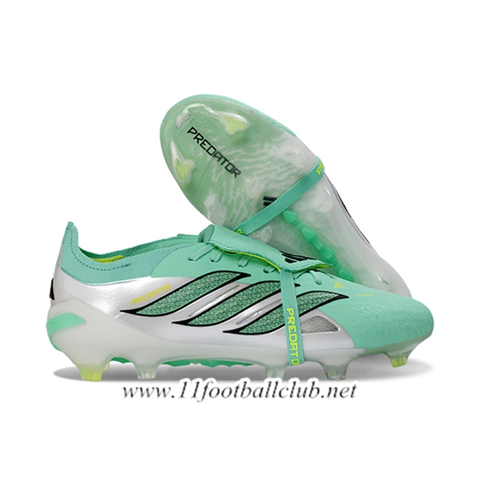 Adidas Chaussures de Foot 26 Predator Elite Tongue FG Vert/Blanc