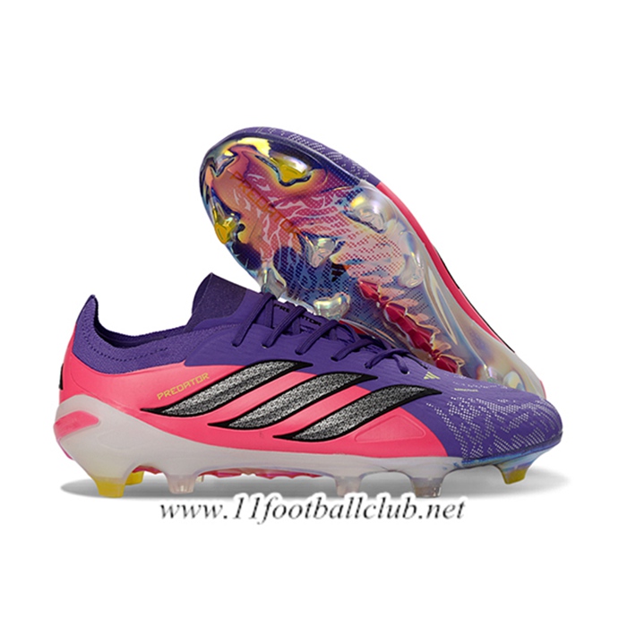 Adidas Chaussures de Foot 26 Predator Elite FG Pourpre/Rose/Gris