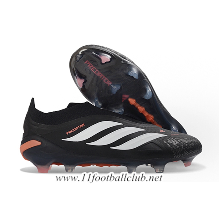 Adidas Chaussures de Foot 26 Predator Elite LL FG Noir/Blanc/Orange