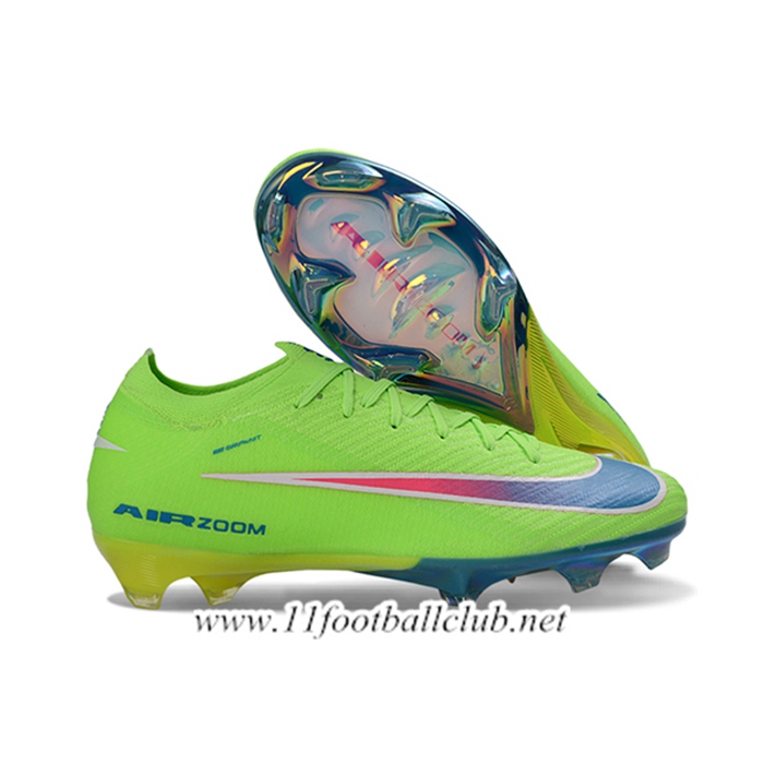 Nike Chaussures de Foot AIR Zoom Mercurial Vapor 16 Elite XXV FG Vert/Bleu/Rose