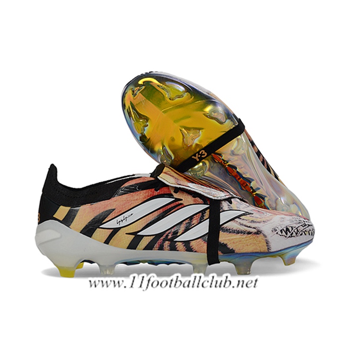 Adidas Chaussures de Foot 26 Predator Elite Tongue FG Orange/Noir/Blanc