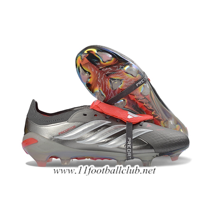 Adidas Chaussures de Foot 26 Predator Elite Tongue FG Gris/Orange