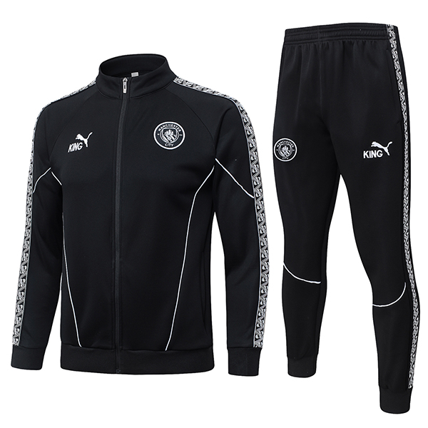 Ensemble Veste Survetement de Foot Manchester City Noir/Blanc 2025/2026
