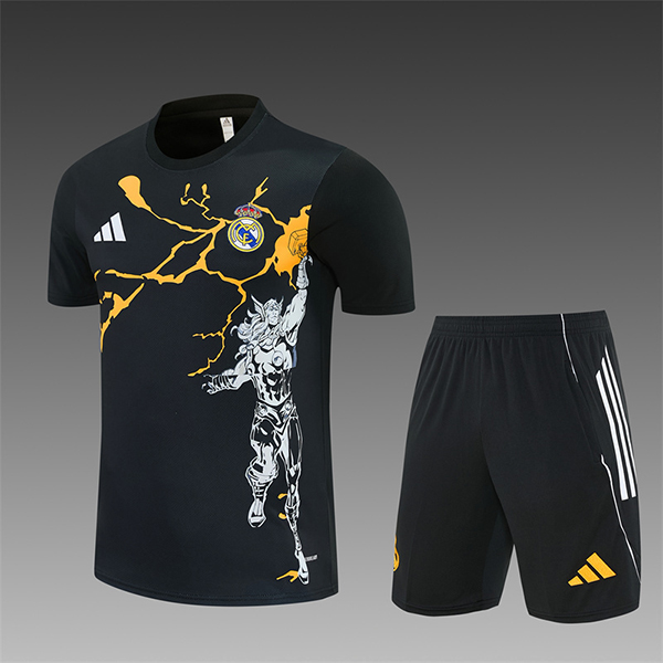 Ensemble Training T-Shirt Real Madrid Enfant Noir/Jaune 2025/2026