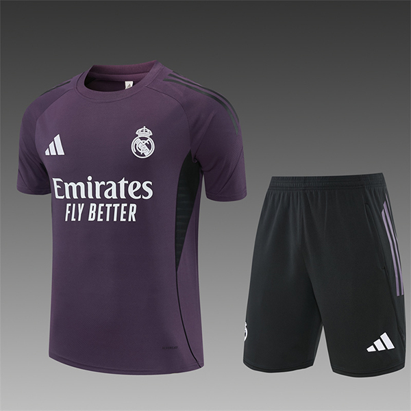 Ensemble Training T-Shirt Real Madrid Enfant Pourpre/Noir 2025/2026