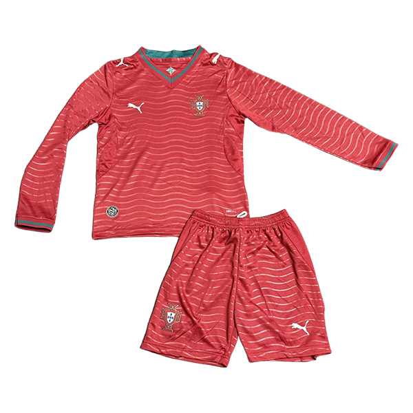 Maillot Equipe Foot Portugal Enfant Domicile Manches Longues Coupe Du Monde 2026