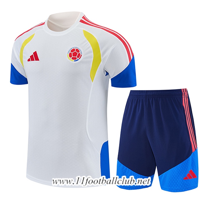 Ensemble Training T-Shirt Colombie Blanc/Rouge/Bleu 2026/2027