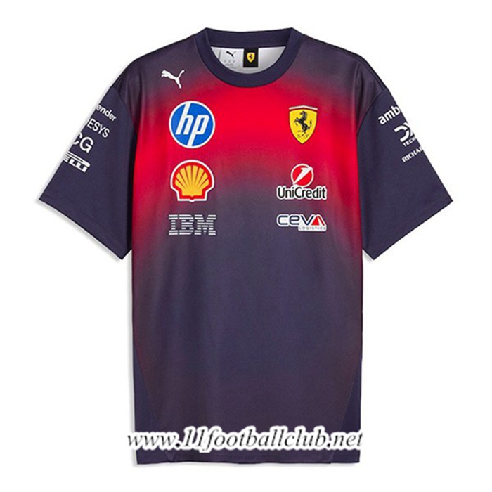 T-Shirt F1 Scuderia Ferrari Team Pourpre/Rouge 2026