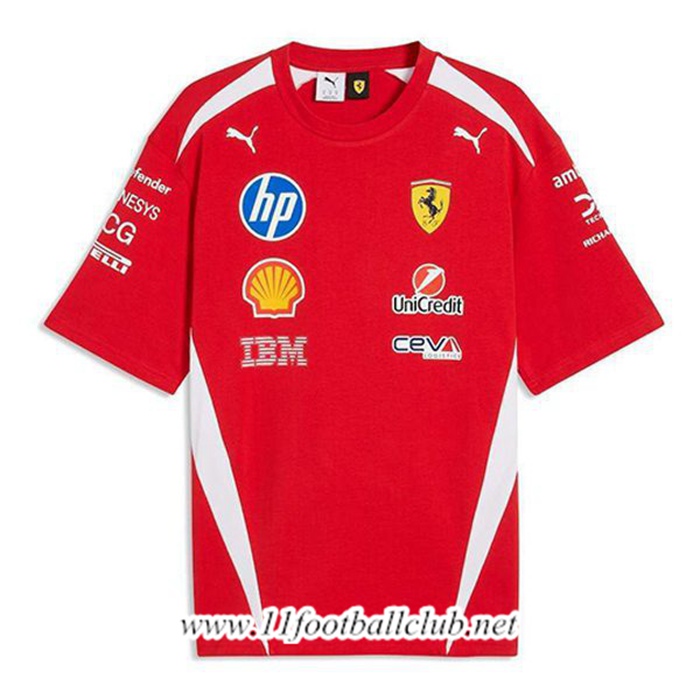 T-Shirt F1 Scuderia Ferrari Team Rouge/Blanc 2026