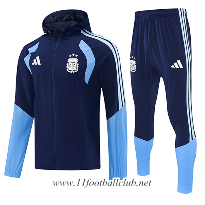 Ensemble Survetement Veste A Capuche Coupe-Vent Argentine Bleu Royal 2026/2027