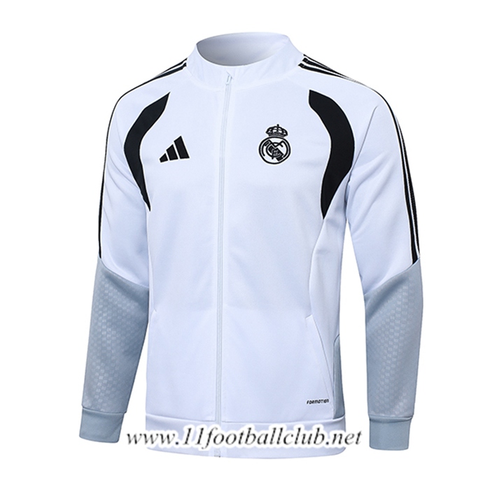 Veste Foot Real Madrid Blanc/Gris/Noir 2026/2027