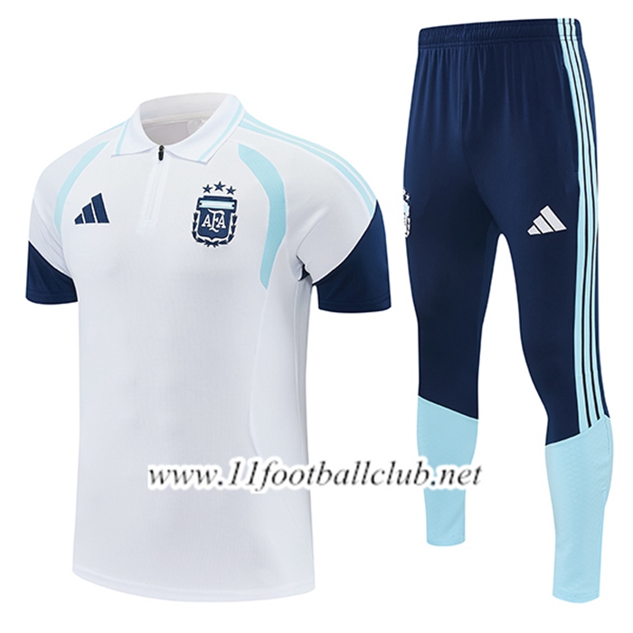 Ensemble Polo Foot Argentine Blanc/Bleu 2026/2027