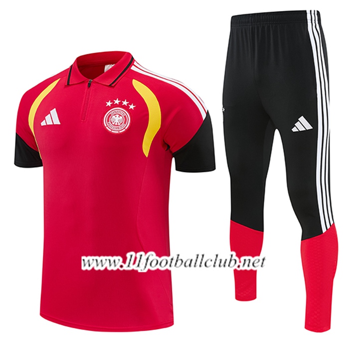 Ensemble Polo Foot Allemagne Rouge/Jaune 2026/2027