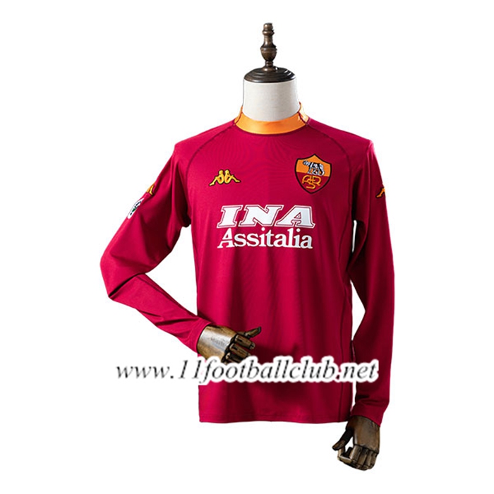 Maillot de Foot AS Rome Retro Domicile Manches Longues 2000/2001