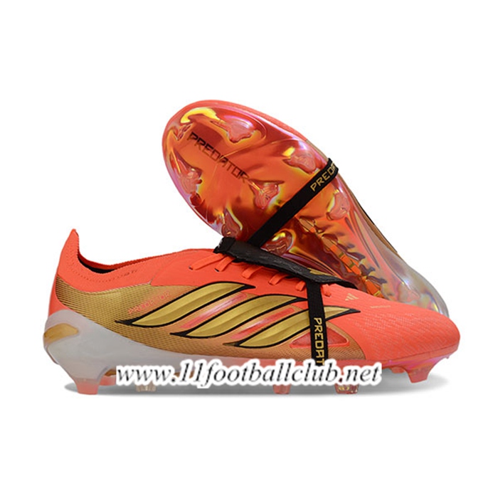 Adidas Chaussures de Foot 26 Predator Elite Tongue FG Orange/Jaune/Noir