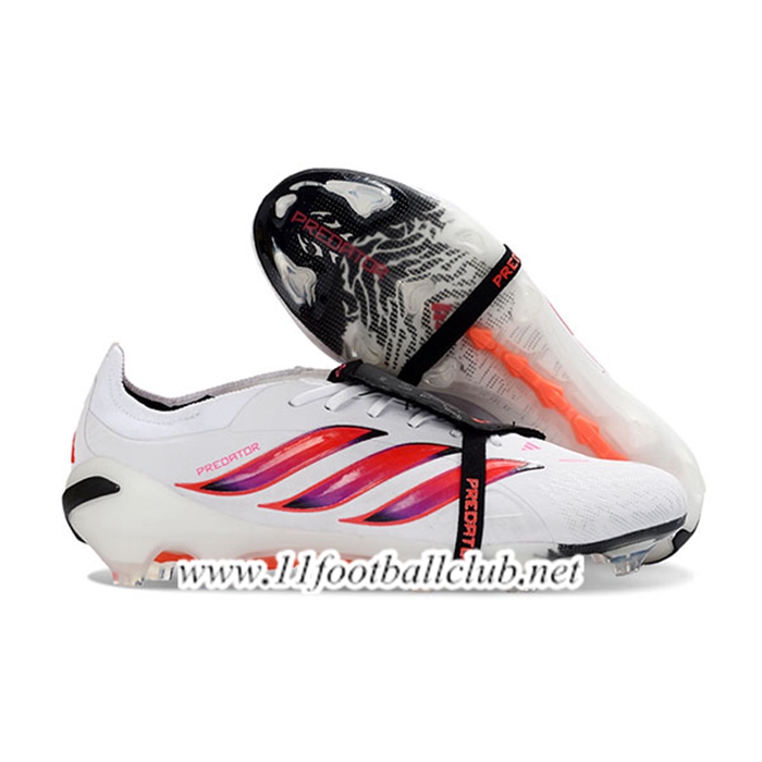 Adidas Chaussures de Foot 26 Predator Elite Tongue FG Blanc -02