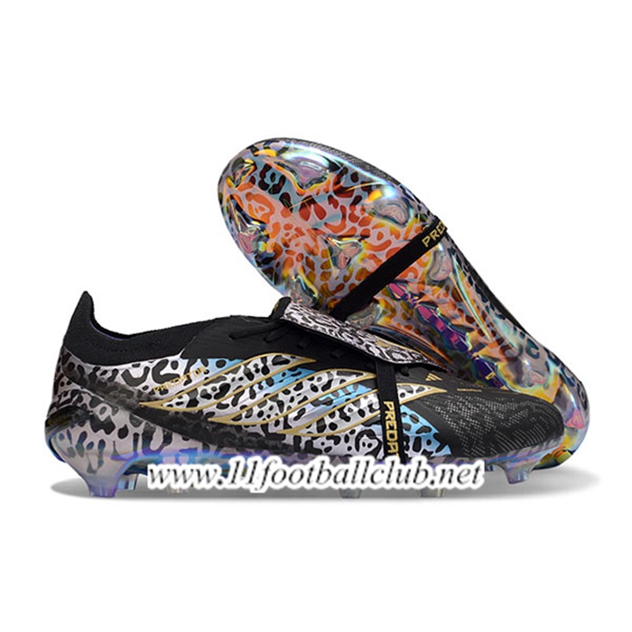 Adidas Chaussures de Foot 26 Predator Elite Tongue FG Noir/Bleu