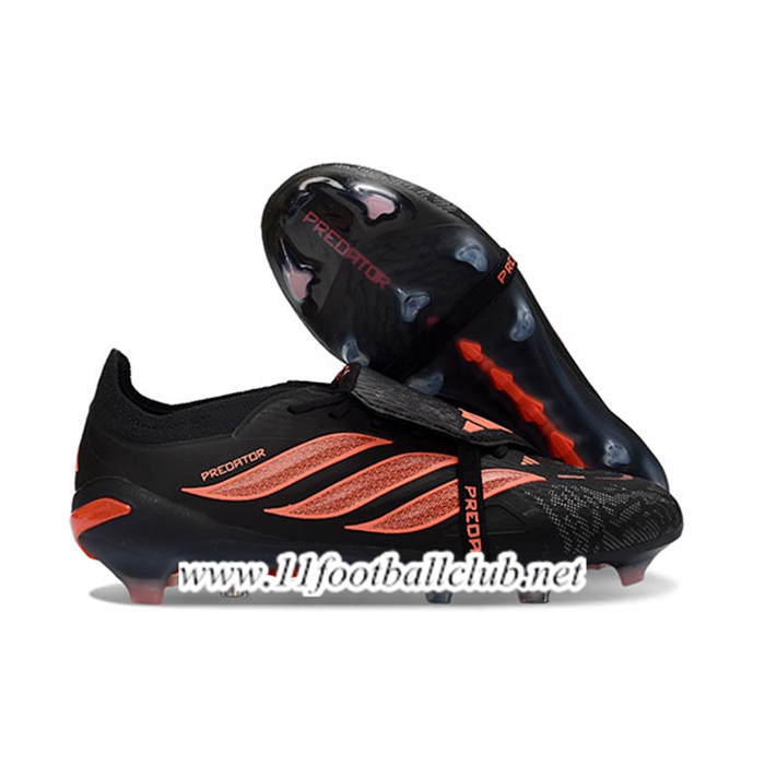 Adidas Chaussures de Foot 26 Predator Elite Tongue FG Noir/Orange