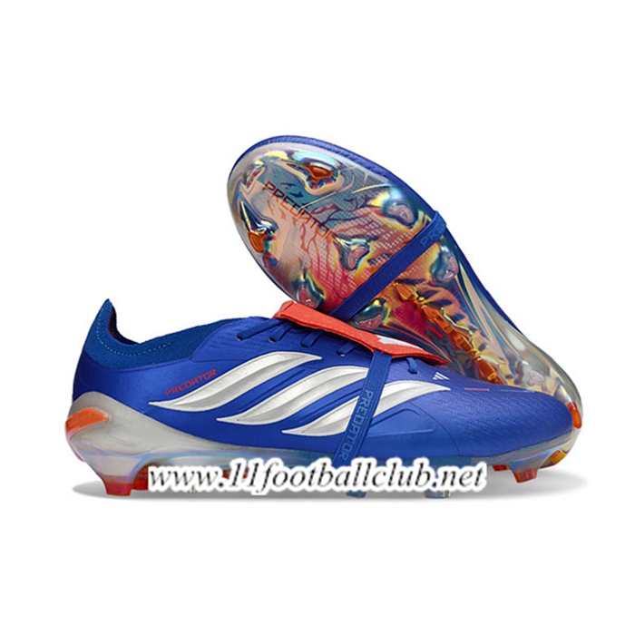 Adidas Chaussures de Foot 26 Predator Elite Tongue FG Bleu/Gris