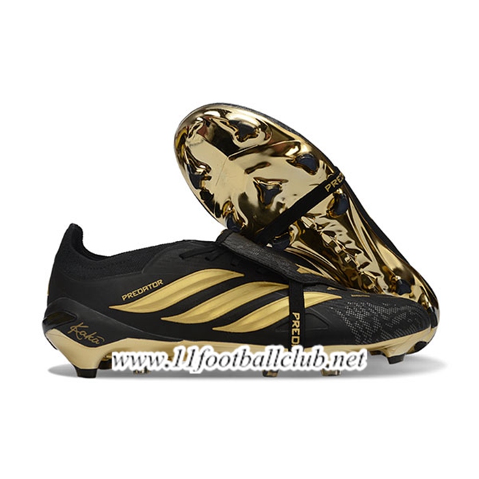 Adidas Chaussures de Foot 26 Predator Elite Tongue FG Noir/Jaune