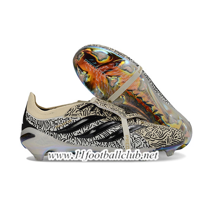 Adidas Chaussures de Foot 26 Predator Elite Tongue FG Noir/Jaune/Blanc