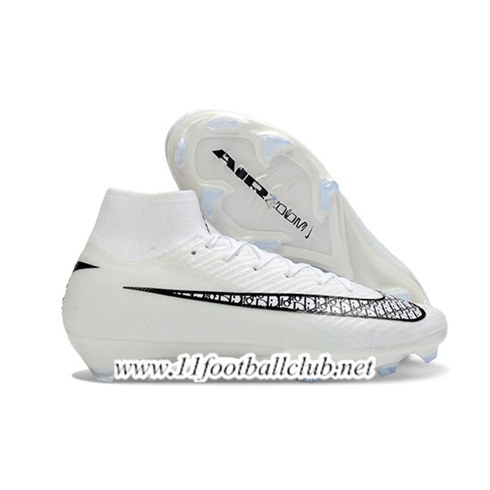 Nike Chaussures de Foot Air Zoom Mercurial Superfly IIX Elite FG Blanc/Noir