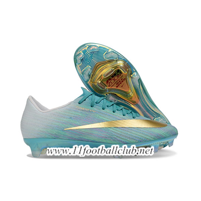 Nike Chaussures de Foot AIR Zoom Mercurial Vapor 17 Elite XXVI FG Bleu/Jaune