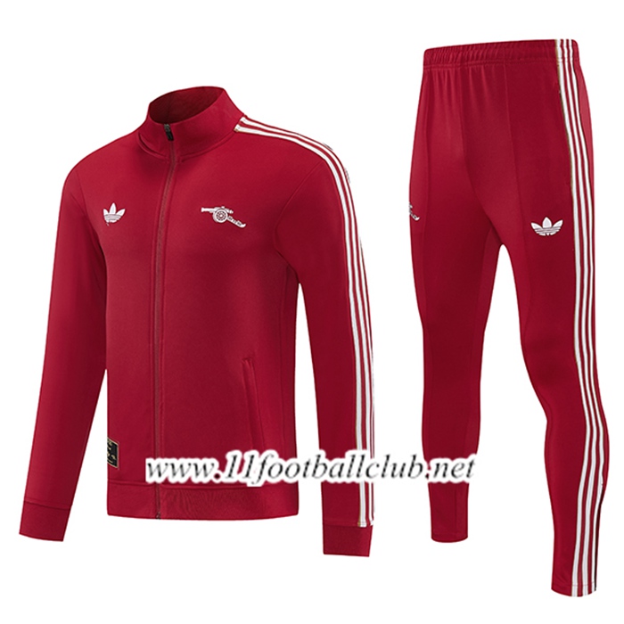 Ensemble Veste Survetement de Foot Arsenal Rouge/Blanc 2026/2027
