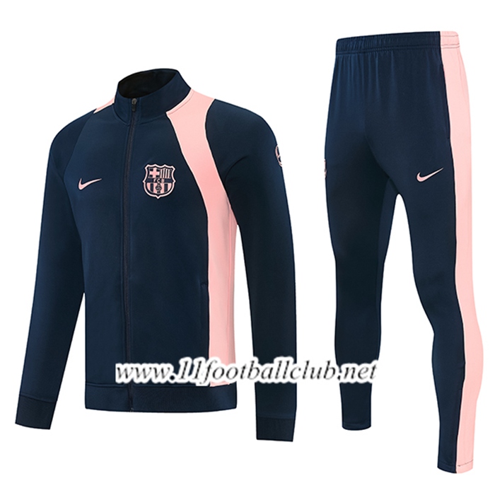 Ensemble Veste Survetement de Foot FC Barcelone Bleu/Rose 2026/2027