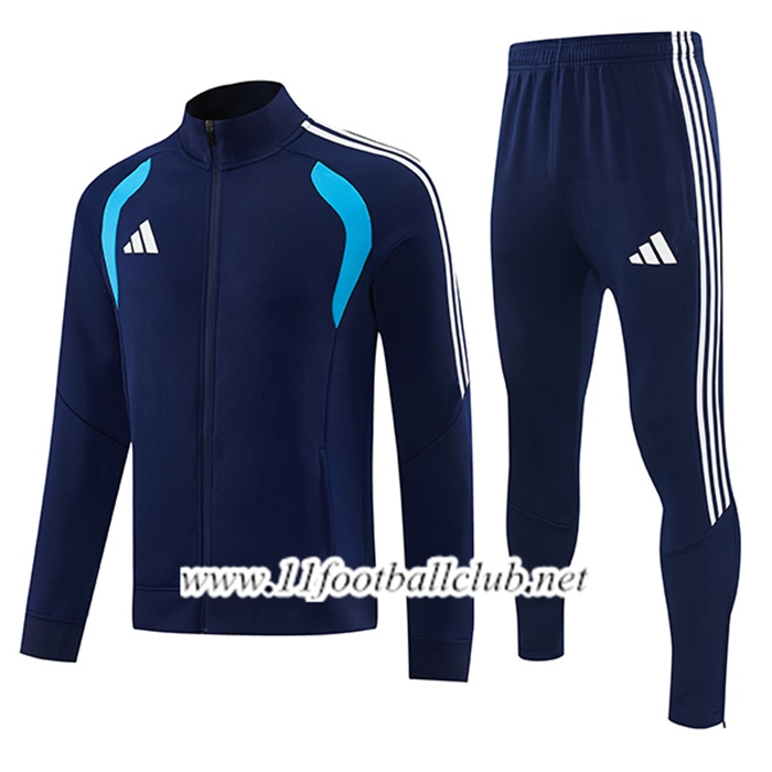 Ensemble Veste Survetement de Foot Adidas Bleu Royal 2026/2027