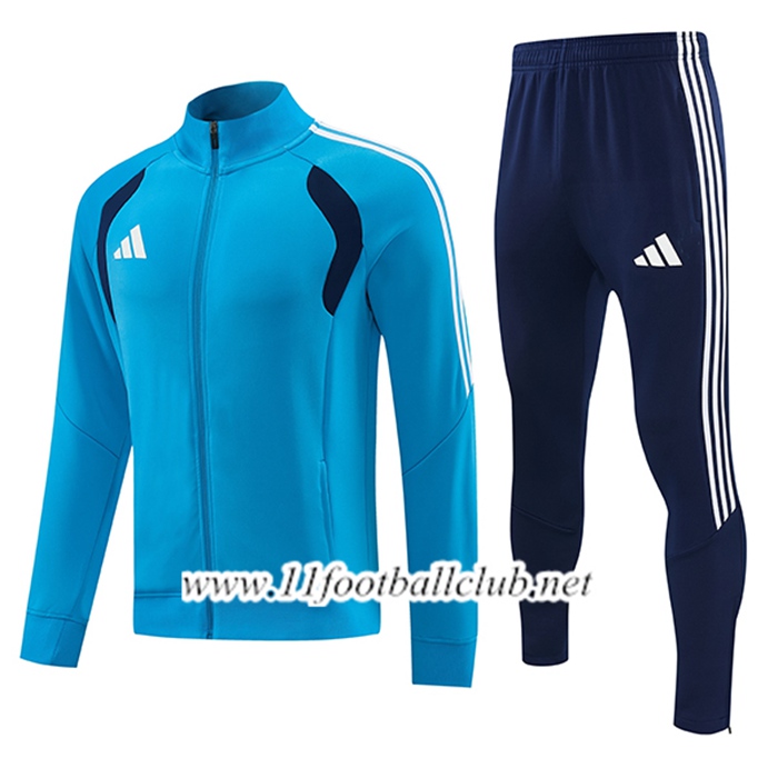 Ensemble Veste Survetement de Foot Adidas Bleu/Blanc 2026/2027
