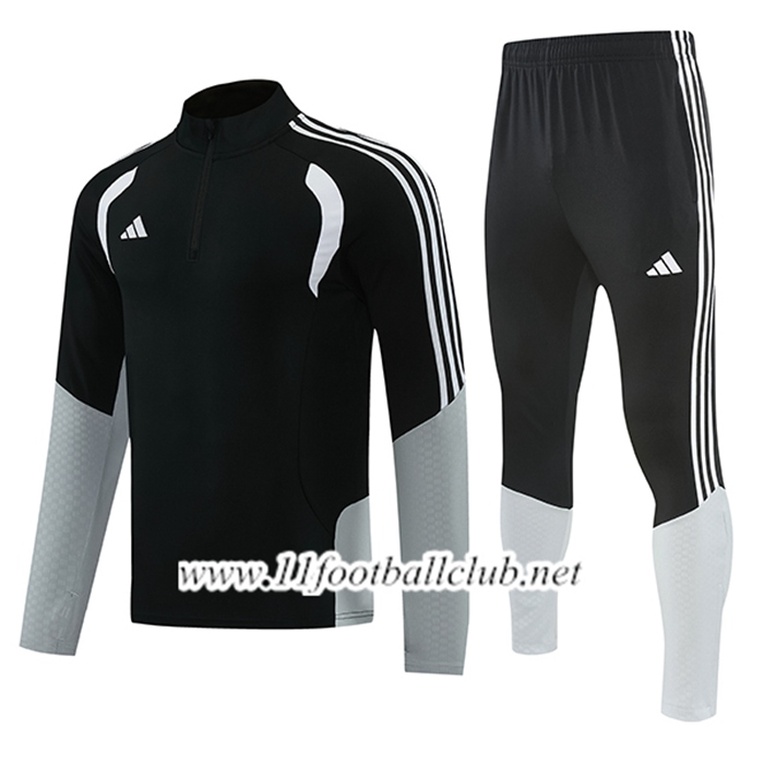 Ensemble Survetement de Foot Adidas Noir/Gris/Blanc 2026/2027
