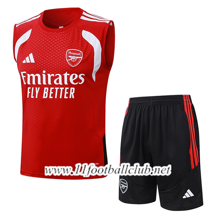 Ensemble Training Debardeurs Arsenal Rouge/Blanc 2026/2027
