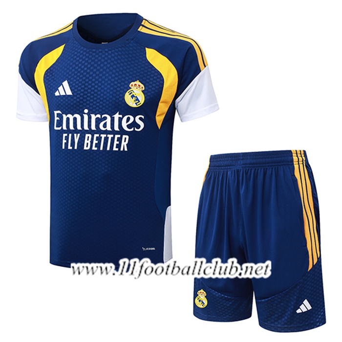 Ensemble Training T-Shirt Real Madrid Bleu/Jaune/Bleu 2026/2027