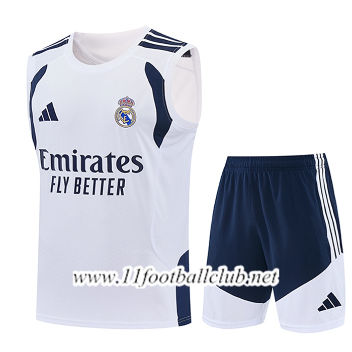 Ensemble Training Debardeurs Real Madrid Blanc/Bleu 2026/2027