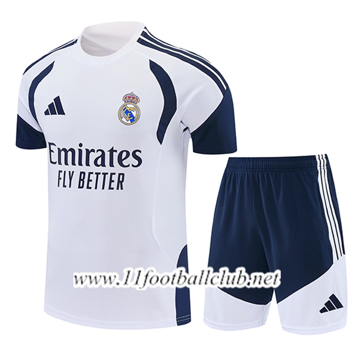 Ensemble Training T-Shirt Real Madrid Blanc/Bleu 2026/2027