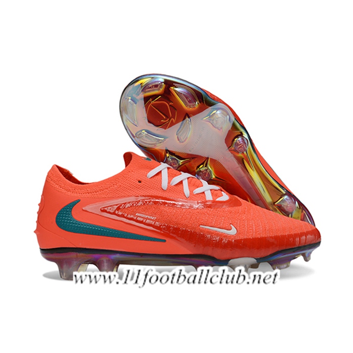 Nike Chaussures de Foot Phantom GX III Elite FG Orange/Vert