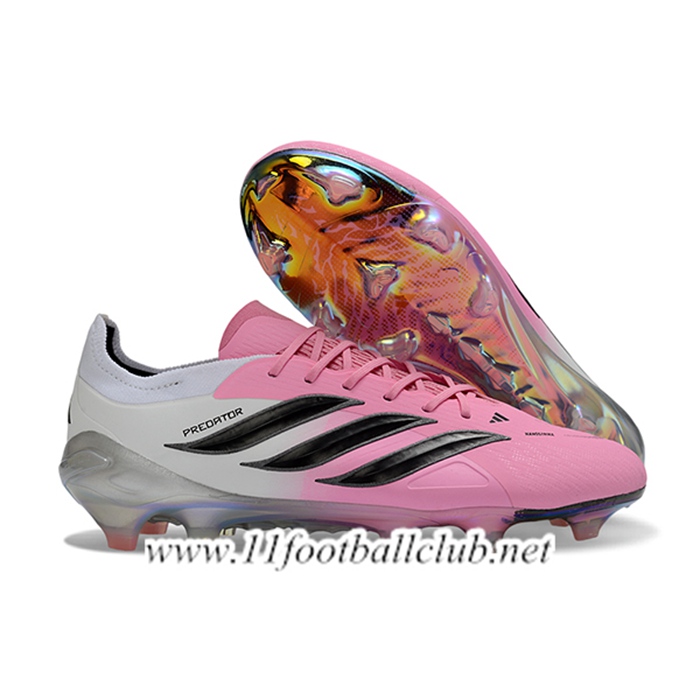 Adidas Chaussures de Foot 26 Predator Elite FG Rose/Blanc/Noir