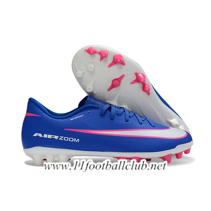 Nike Chaussures de Foot AIR ZOOM MERCURIAL VAPOR XVI ACADEMY X MBAPPE AG Bleu/Blanc/Rose