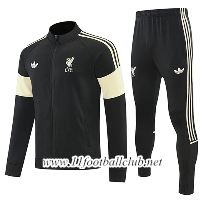Ensemble Survetement de Foot Veste FC Liverpool Noir/Jaune 2026/2027